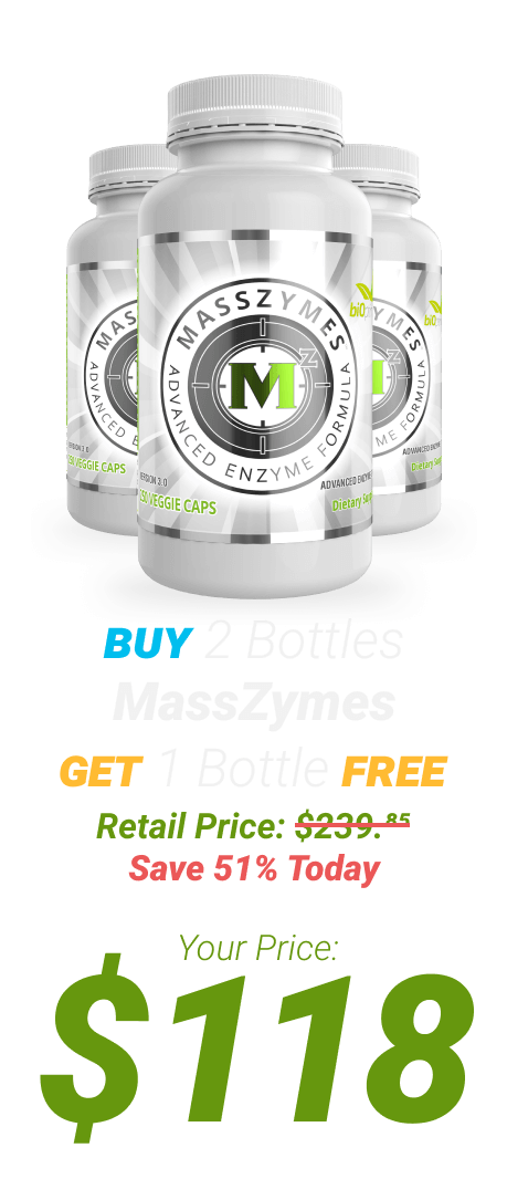 3 bottles of MassZymes at $118 - One Time Supply