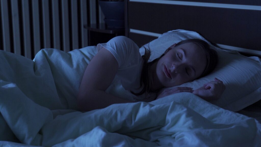 woman in a deep sleep cycle