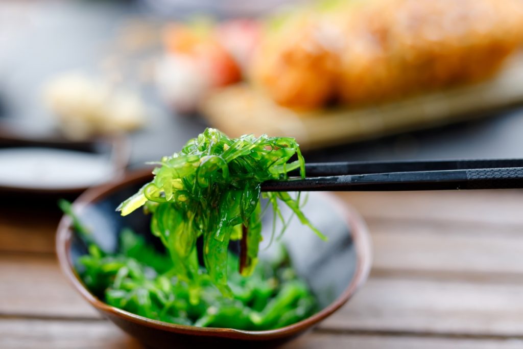 Healthy and fresh seaweed salad. Vegan and organic food