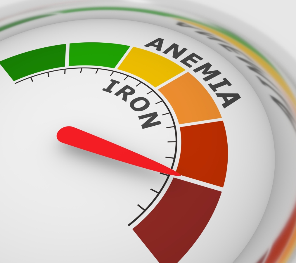 Anemia and iron level measuring device icon.