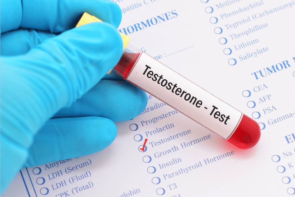 testosterone lab test tub