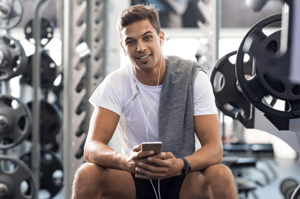 Young man in the gym 