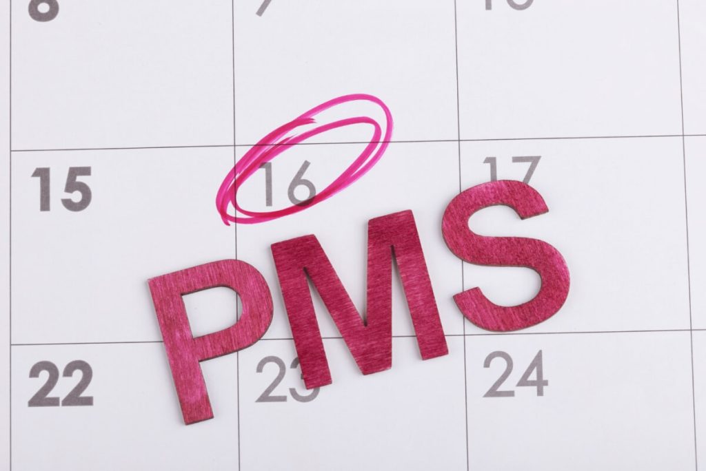 pms marked on the calendar