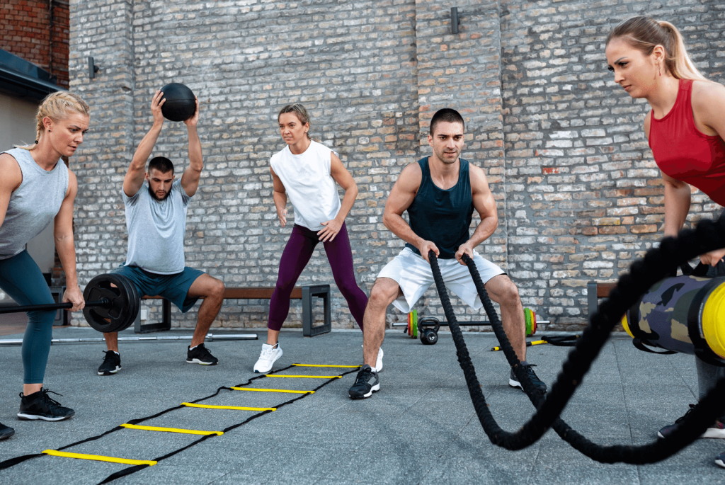 group of people doing cross fit