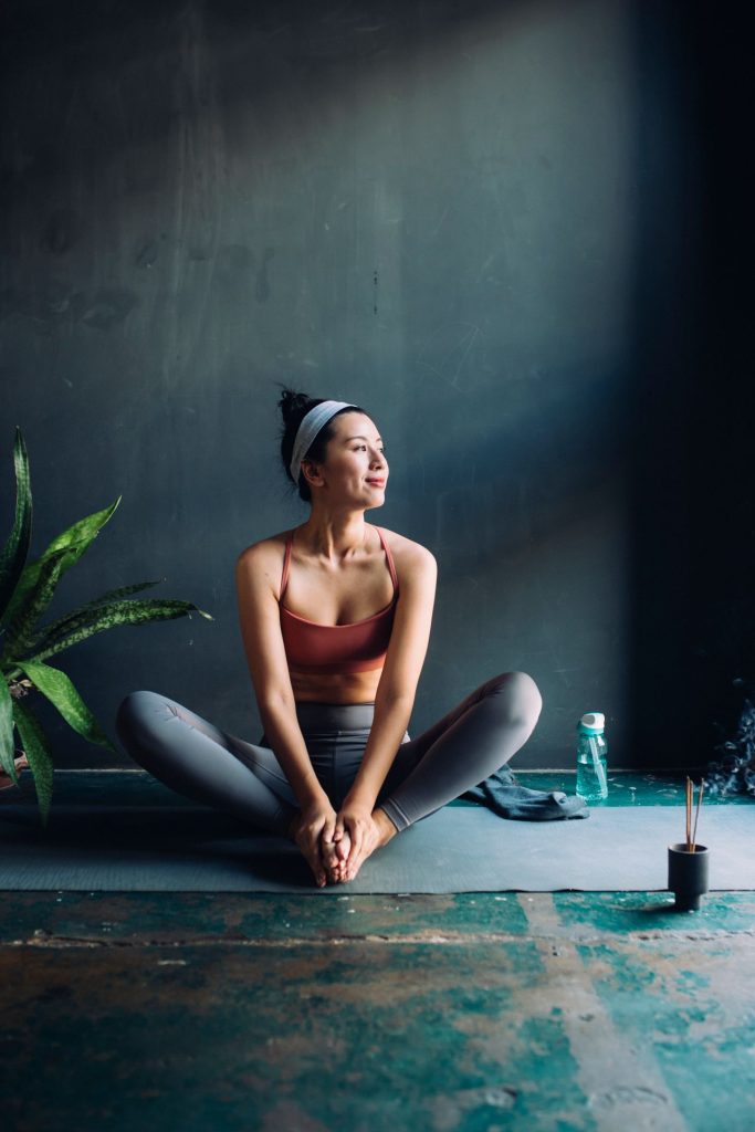 woman doing yoga